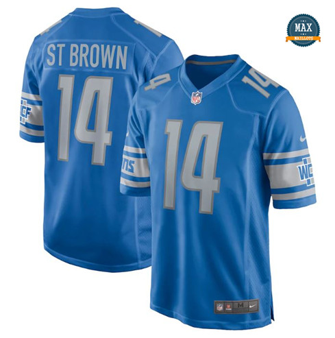 Max Maillot Amon-Ra St. Brown, Detroit Lions - Bleu personnalisé