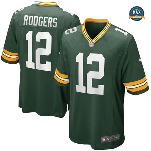 Max Maillots Aaron Rodgers, Green Bay Packers - Vert fiable