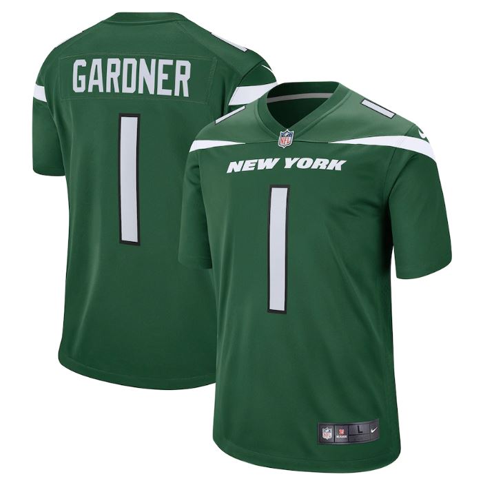 Max Maillots Sauce Gardner, New York Jets - Vert personnalisé