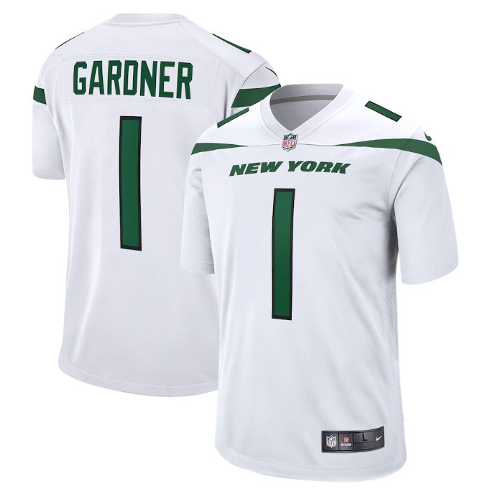 Max Maillot Sauce Gardner, New York Jets - Blanc fiable