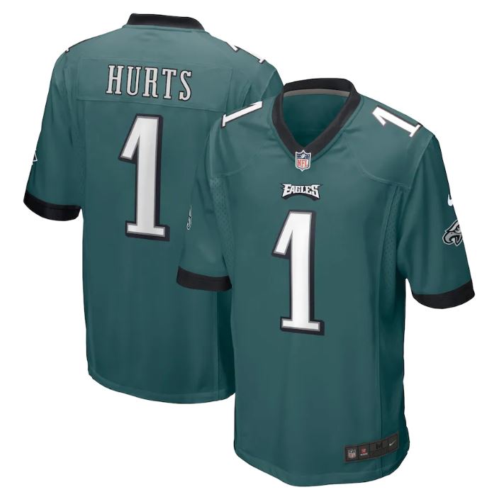 Max Maillots Jalen Hurts, Philadelphia Eagles - Vert Minuit grossiste