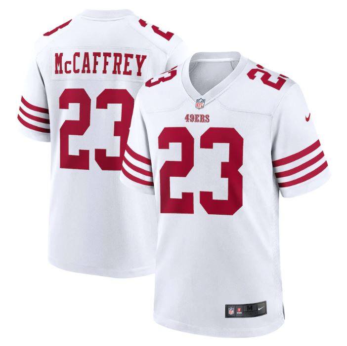 Max Maillots Christian McCaffrey, San Francisco 49ers - Blanc Original