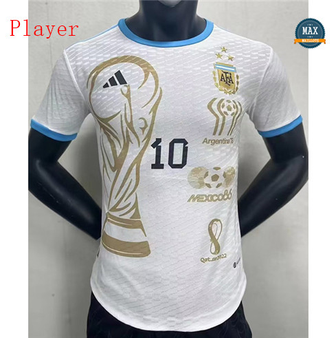 Max Maillot Player Version 2022/23 Argentine 3 étoiles Especial Blanc grossiste