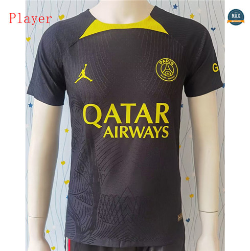 Max Maillots Player Version 2023/24 Paris Saint Germain Training Noir/Jaune flocage