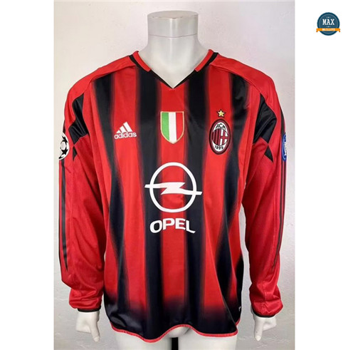 Max Maillots Retro 2004-05 AC Milan Domicile Manche Longue grossiste