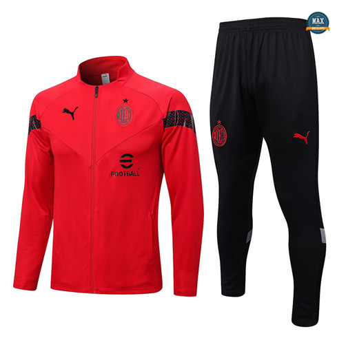 Max Maillot Veste Survetement AC Milan 2022/23 rouge grossiste