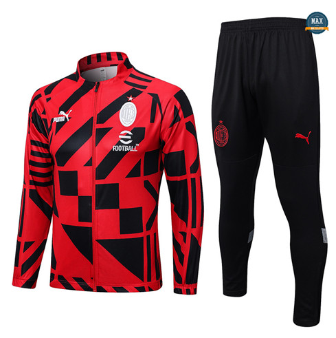 Max Maillots Veste Survetement AC Milan 2022/23 rouge fiable