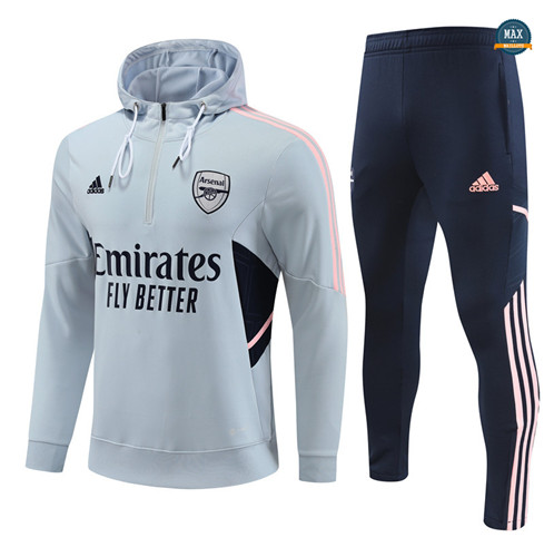 Max Maillots Survetement à capuche Arsenal 2022/23 gris original