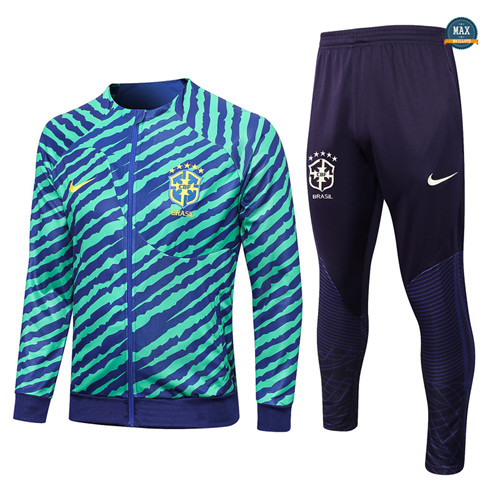 Max Maillots Veste Survetement Brésil 2022/23 Bleu grossiste