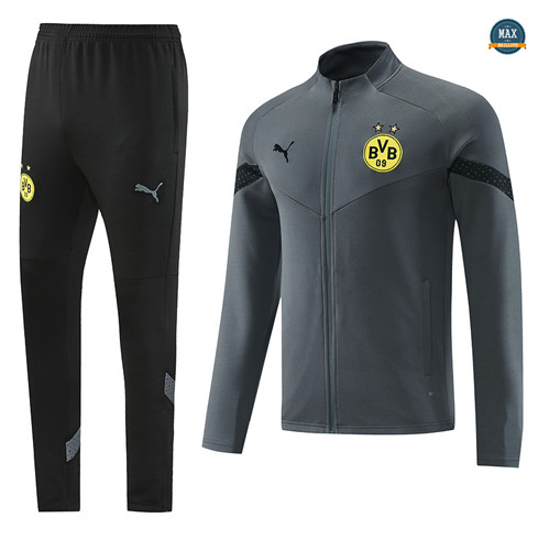 Max Maillot Veste Survetement Dortmund 2022/23 gris flocage