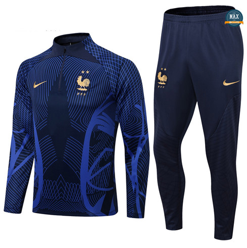 Max Maillots Survetement Enfant France 2022/23 Bleu grossiste