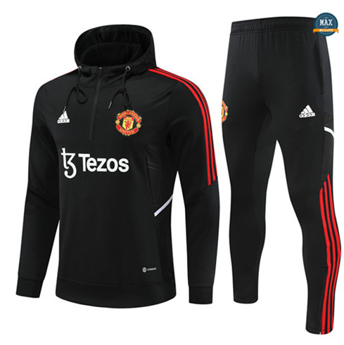 Max Maillots Survetement à capuche Enfant Manchester United 2022/23 noir grossiste