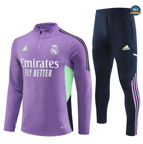 Max Maillots Survetement Enfant Real Madrid 2022/23 Violet discout