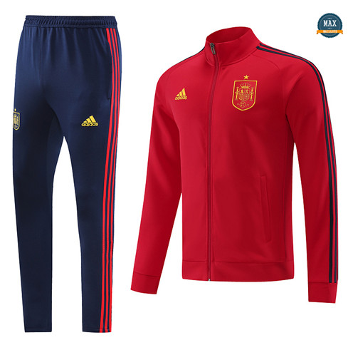 Max Maillots Veste Survetement Espagne 2022/23 rouge discout