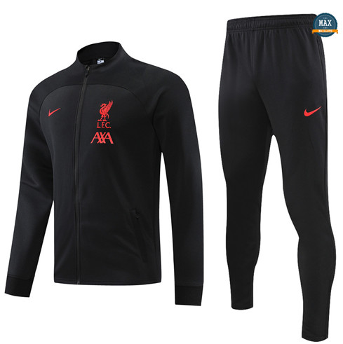 Max Maillots Veste Survetement Liverpool 2022/23 noir flocage