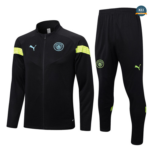 Max Maillots Veste Survetement Manchester City 2022/23 noir discout