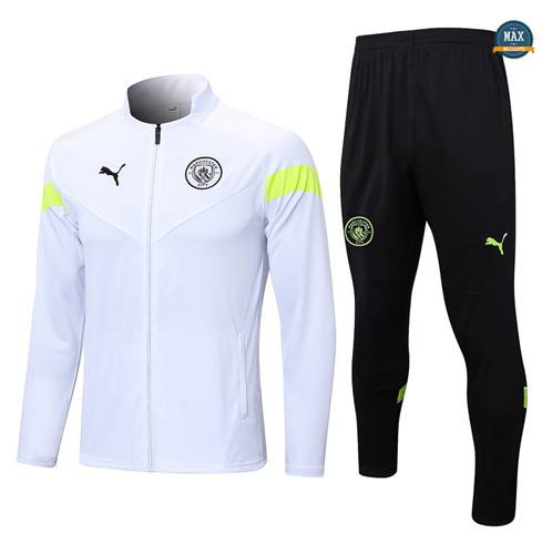 Max Maillot Veste Survetement Manchester City 2022/23 Blanc flocage