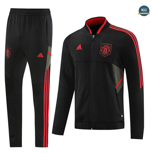 Max Maillot Veste Survetement Manchester United 2022/23 noir fiable