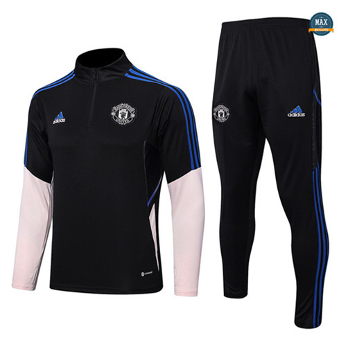 Max Maillots Survetement Manchester United 2022/23 noir flocage