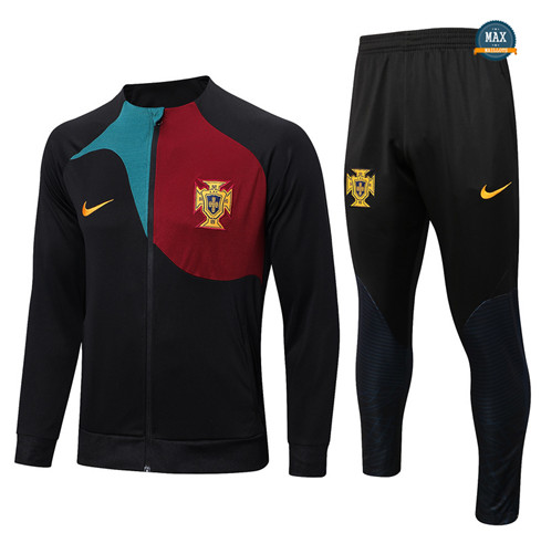 Max Maillots Veste Survetement Portugal 2022/23 noir discout