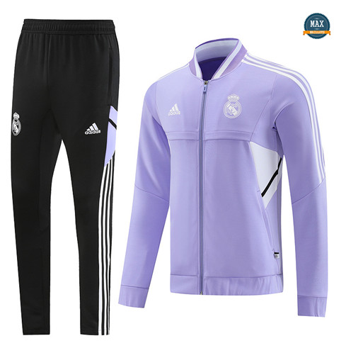 Max Maillots Veste Survetement Real Madrid 2022/23 Violet flocage