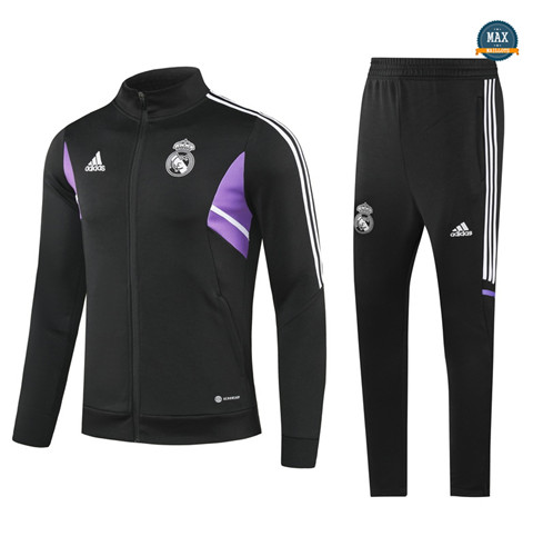 Max Maillots Veste Survetement Real Madrid 2022/23 noir fiable