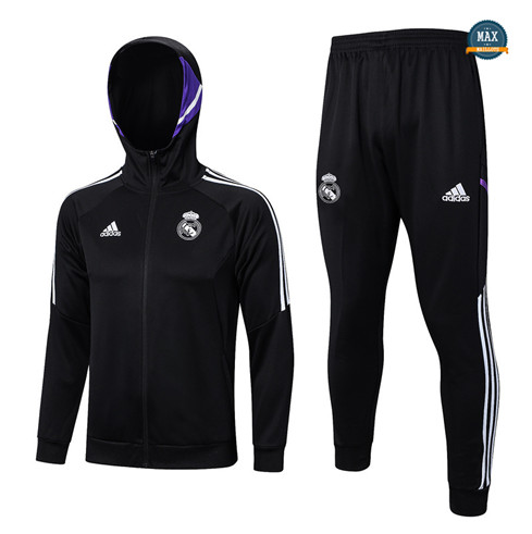 Max Maillot Veste Survetement Real Madrid 2022/23 noir flocage