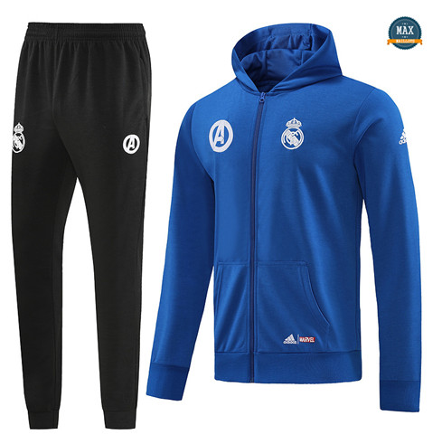 Max Maillots Veste Survetement à capuche Real Madrid 2022/23 Bleu grossiste