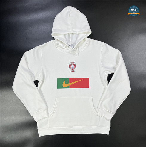 Max Maillot Sweat A Capuche Portugal 2023/24 Blanc flocage