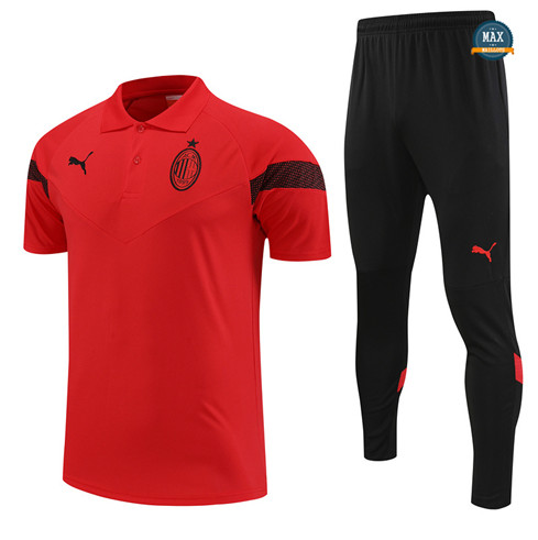 Max Maillots AC Milan + Pantalon 2022/23 Training rouge grossiste