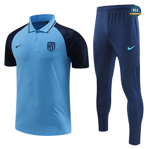 Max Maillot Polo Atletico Madrid + Pantalon 2022/23 Training Bleu discout