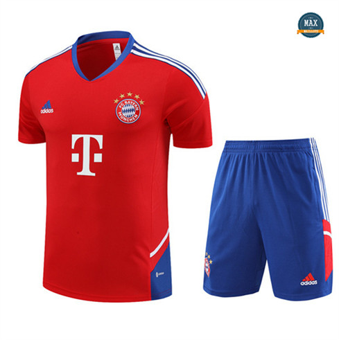 Max Maillots Bayern Munich + Short 2022/23 Training rouge flocage