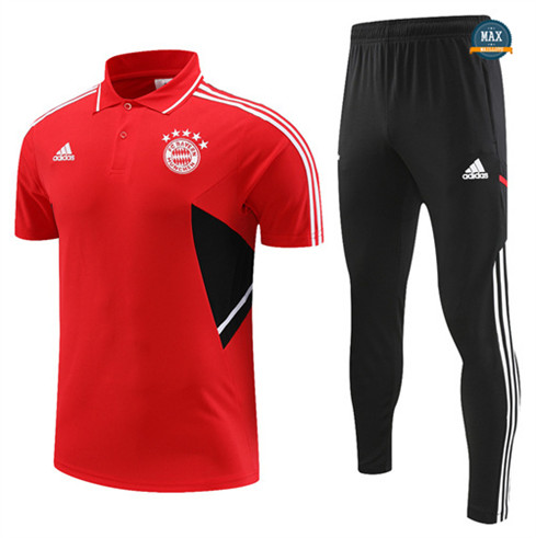 Max Maillot Polo Bayern Munich + Pantalon 2022/23 Training rouge grossiste