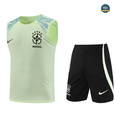 Max Maillots Brésil Debardeur + Short 2022/23 Training Blanc flocage