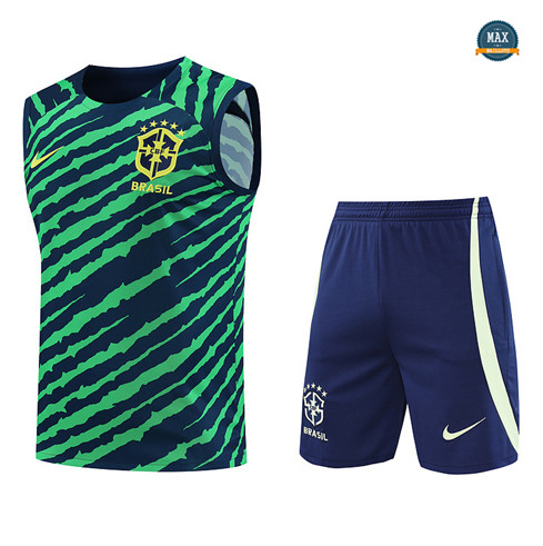 Max Maillots Brésil Debardeur + Short 2022/23 Training vert fiable