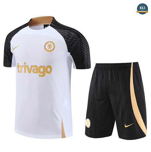 Max Maillot Chelsea + Short 2023/24 Training Blanc discout