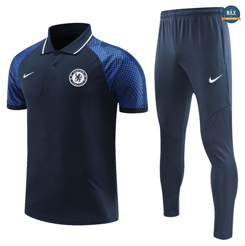 Max Maillots Polo Chelsea + Pantalon 2022/23 Training Bleu flocage