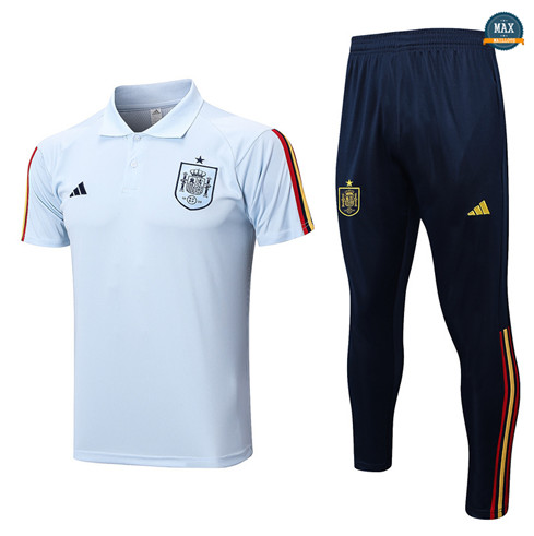 Max Maillots Polo Espagne + Pantalon 2022/23 Training Bleu grossiste