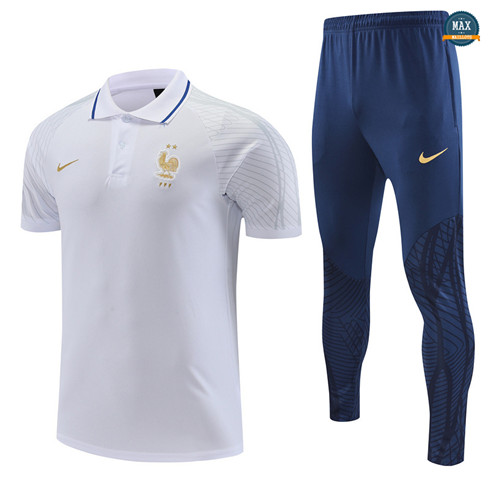 Max Maillot France + Pantalon 2022/23 Training Blanc grossiste