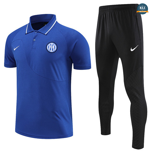 Max Maillot Polo Inter Milan + Pantalon 2022/23 Training Bleu discout