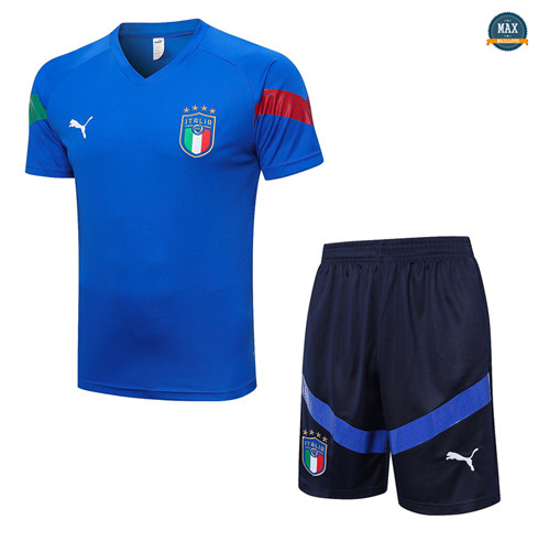 Max Maillots Italie + Short 2022/23 Training Bleu discout