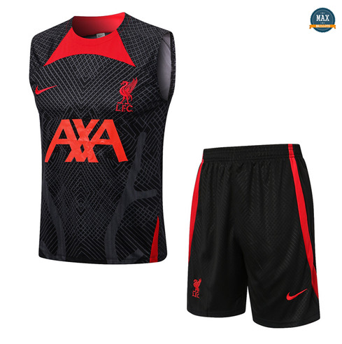 Max Maillots Liverpool Debardeur + Short 2022/23 Training noir fiable