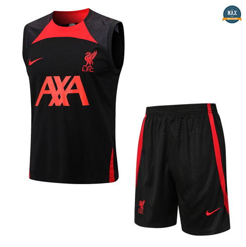 Max Maillots Liverpool Debardeur + Short 2022/23 Training noir discout