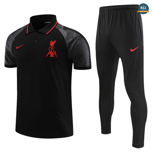 Max Maillot Polo Liverpool + Pantalon 2022/23 Training noir grossiste