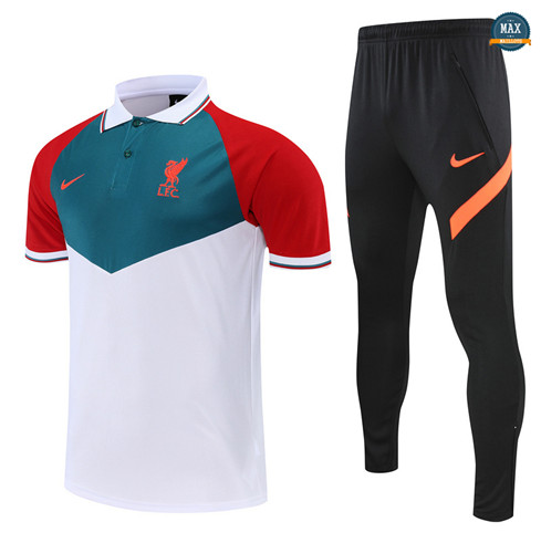 Max Maillot Liverpool + Pantalon 2022/23 Training Blanc flocage