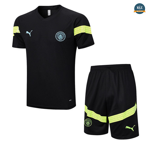 Max Maillot Manchester City + Short 2022/23 Training noir discout