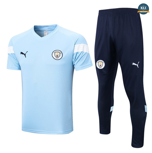 Max Maillots Manchester City + Pantalon 2022/23 Training Bleu fiable