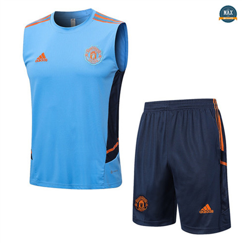 Max Maillots Manchester United Debardeur + Short 2022/23 Training Bleu discout