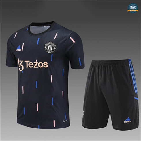 Max Maillot Manchester United Enfant + Short 2022/23 Training Bleu flocage