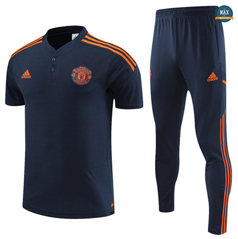 Max Maillots Polo Manchester United + Pantalon 2022/23 Training Bleu original